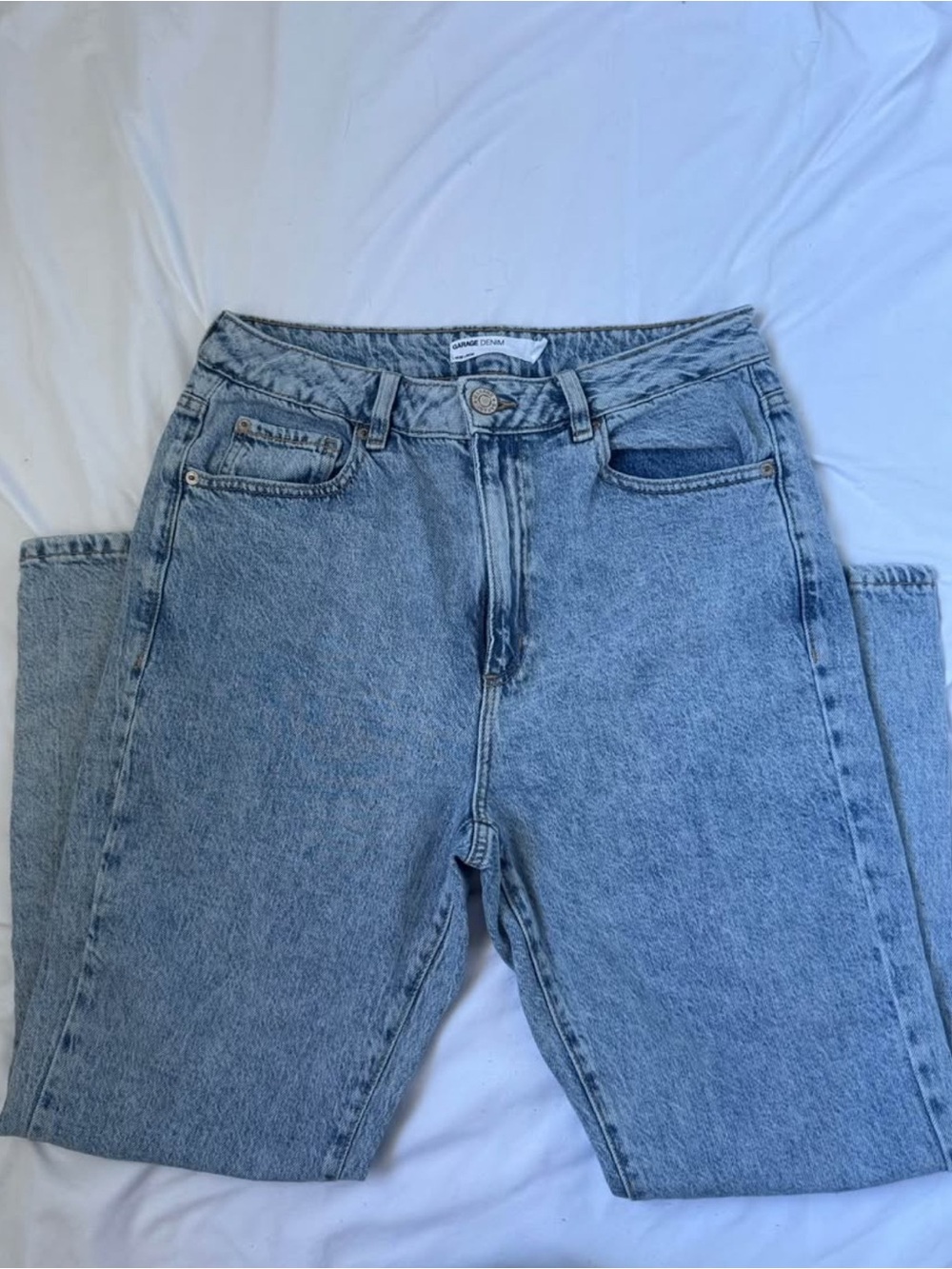 Garage Light Blue High-Rise Mom Jeans